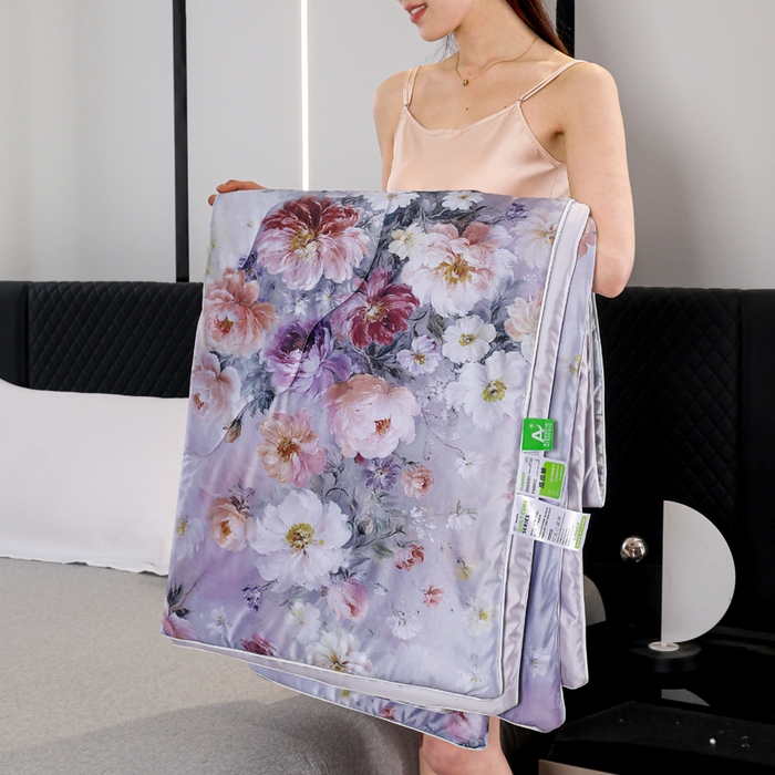 91家纺网 家纺一手货源 找家纺 （总）亚龙工厂店 2026春夏新款直播网销爆款油光丝数码印花锦氨凉感被呱呱被夏被