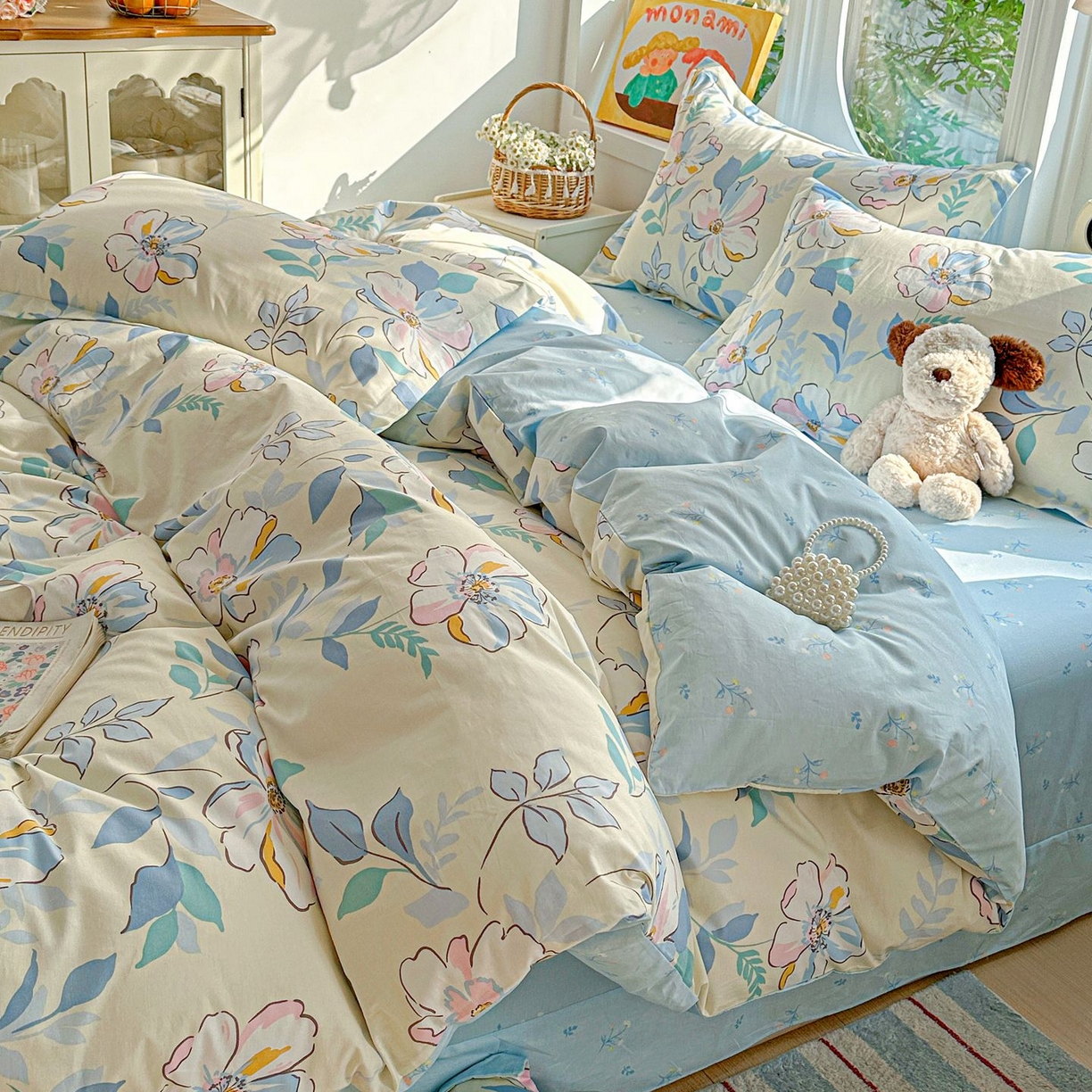 91家纺网 家纺一手货源 找家纺 （总）恩泽家纺 2026新款13372ins全棉印花四件套单品系列-四件套