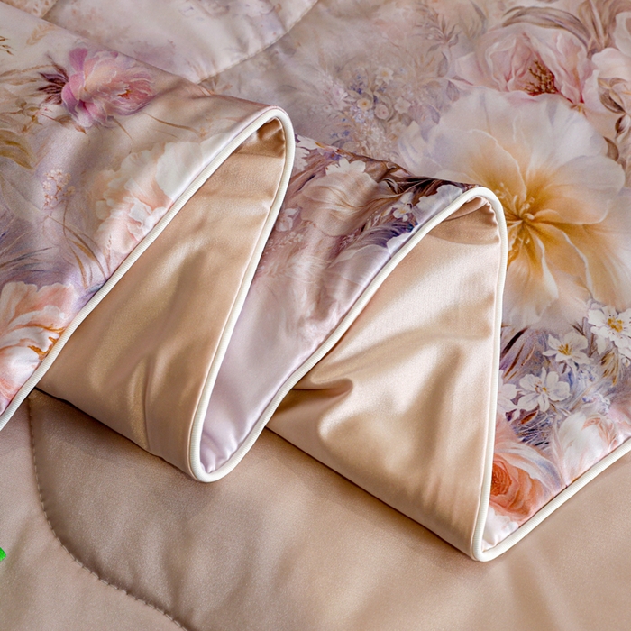 91家纺网 家纺一手货源 找家纺 亚龙工厂店 2026春夏新款直播网销爆款油光丝数码印花锦氨凉感被呱呱被夏被 伊芙紫