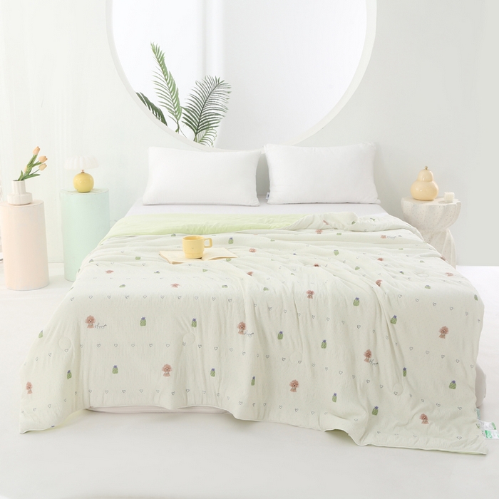 91家纺网 家纺一手货源 找家纺 （总）亚龙工厂店 2026春夏新款网销跨境直播爆款法式小香风皱皱纱冷感被夏被