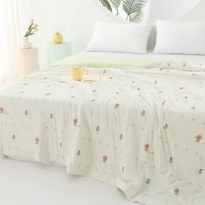 91家纺网 家纺一手货源 找家纺 （总）亚龙工厂店 2026春夏新款网销跨境直播爆款法式小香风皱皱纱冷感被夏被