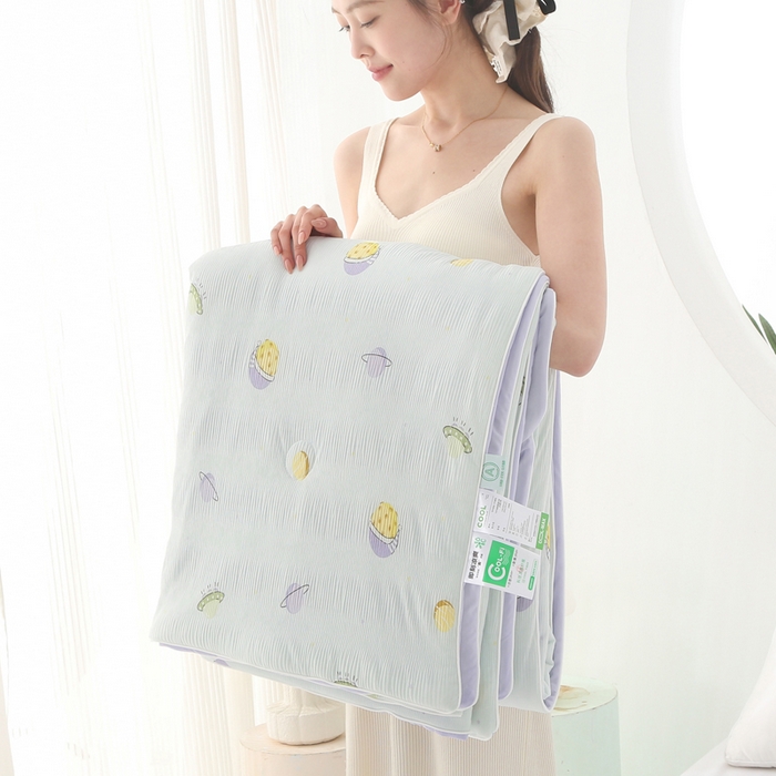 91家纺网 家纺一手货源 找家纺 （总）亚龙工厂店 2026春夏新款网销跨境直播爆款法式小香风皱皱纱冷感被夏被