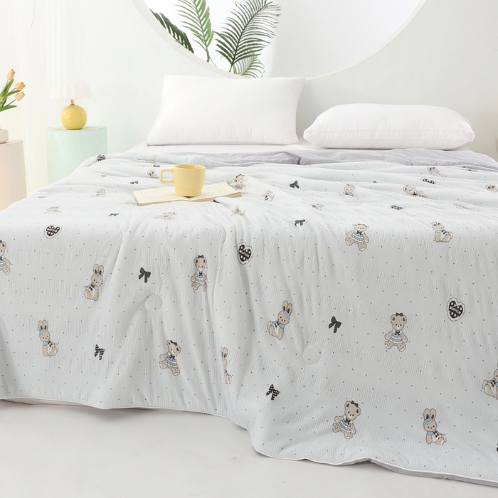 91家纺网 家纺一手货源 找家纺 亚龙工厂店 2026春夏新款网销跨境直播爆款法式小香风皱皱纱冷感被夏被 伙伴