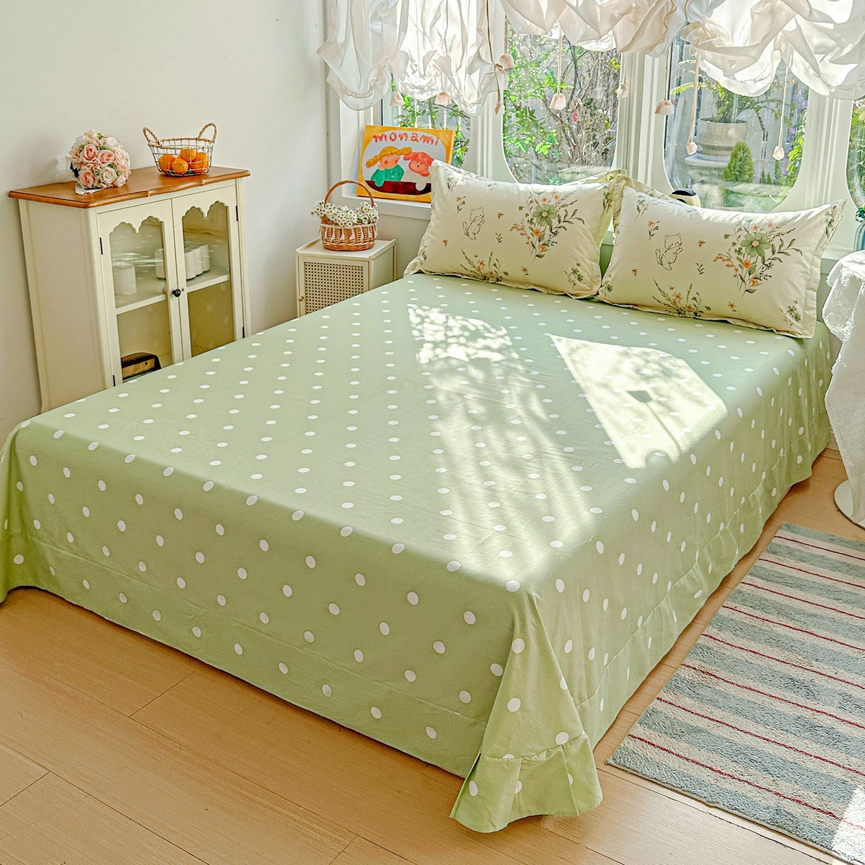 91家纺网 家纺一手货源 找家纺 恩泽家纺 2026新款13372ins全棉印花四件套单品系列-四件套 半月时光