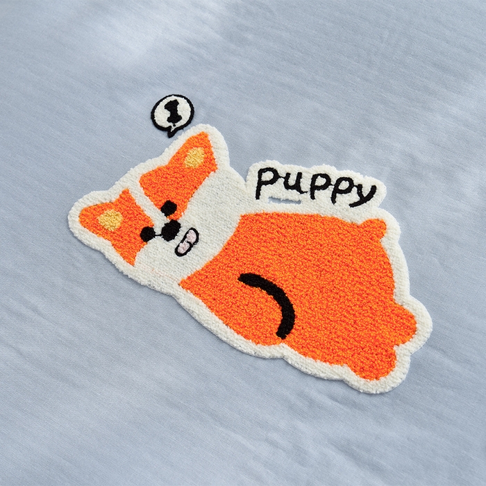 91家纺网 家纺一手货源 找家纺 炫拼家纺 2026新款全棉A类双层纱卡通毛巾绣四件套-泡芙系列 泡芙-动物朋友