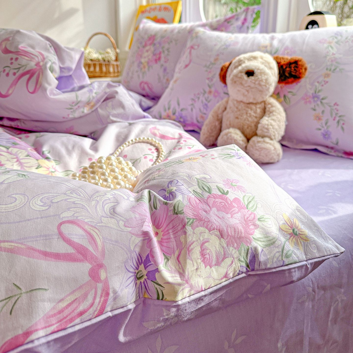 91家纺网 家纺一手货源 找家纺 恩泽家纺 2026新款13372ins全棉印花四件套单品系列-四件套 贝拉花园