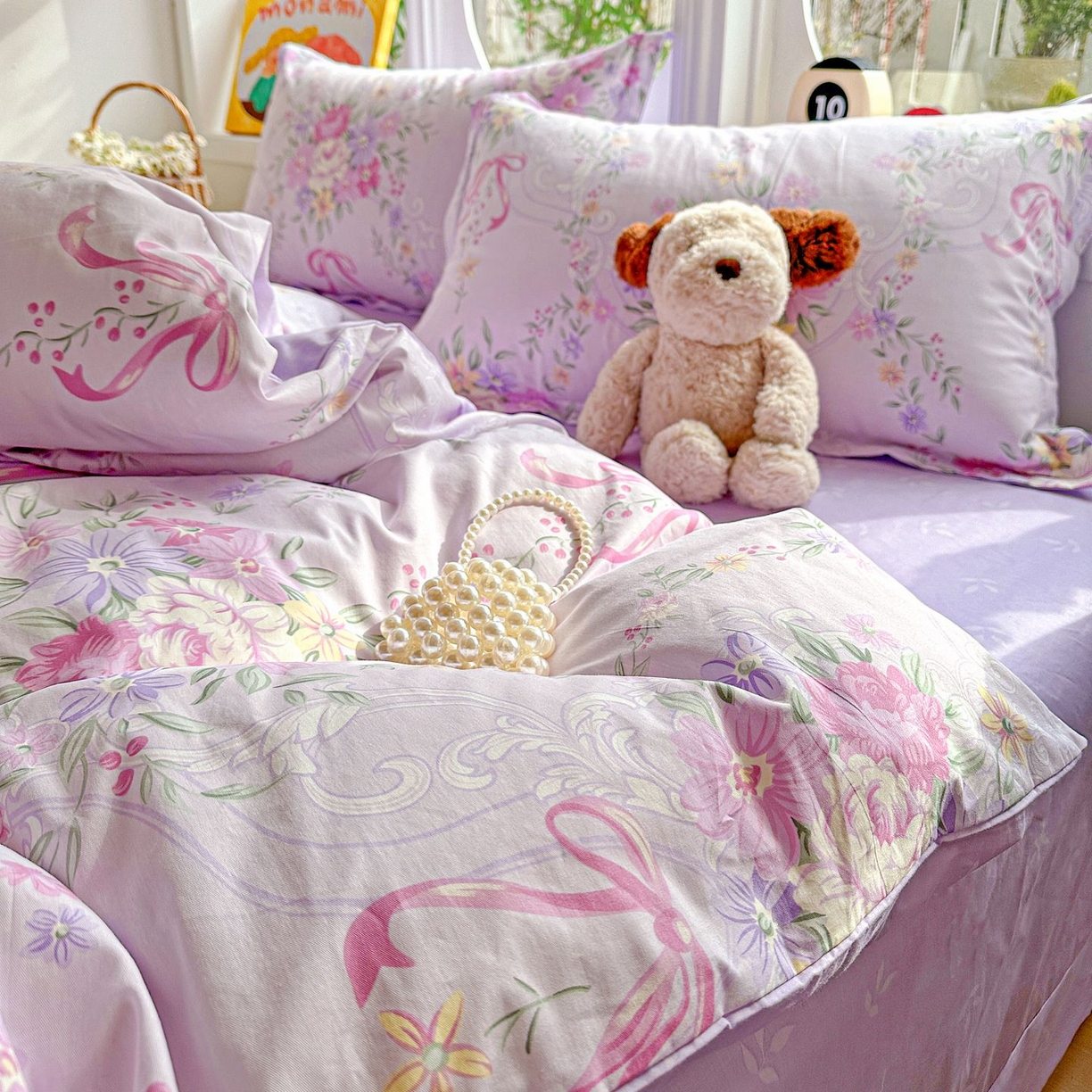 91家纺网 家纺一手货源 找家纺 恩泽家纺 2026新款13372ins全棉印花四件套单品系列-四件套 贝拉花园