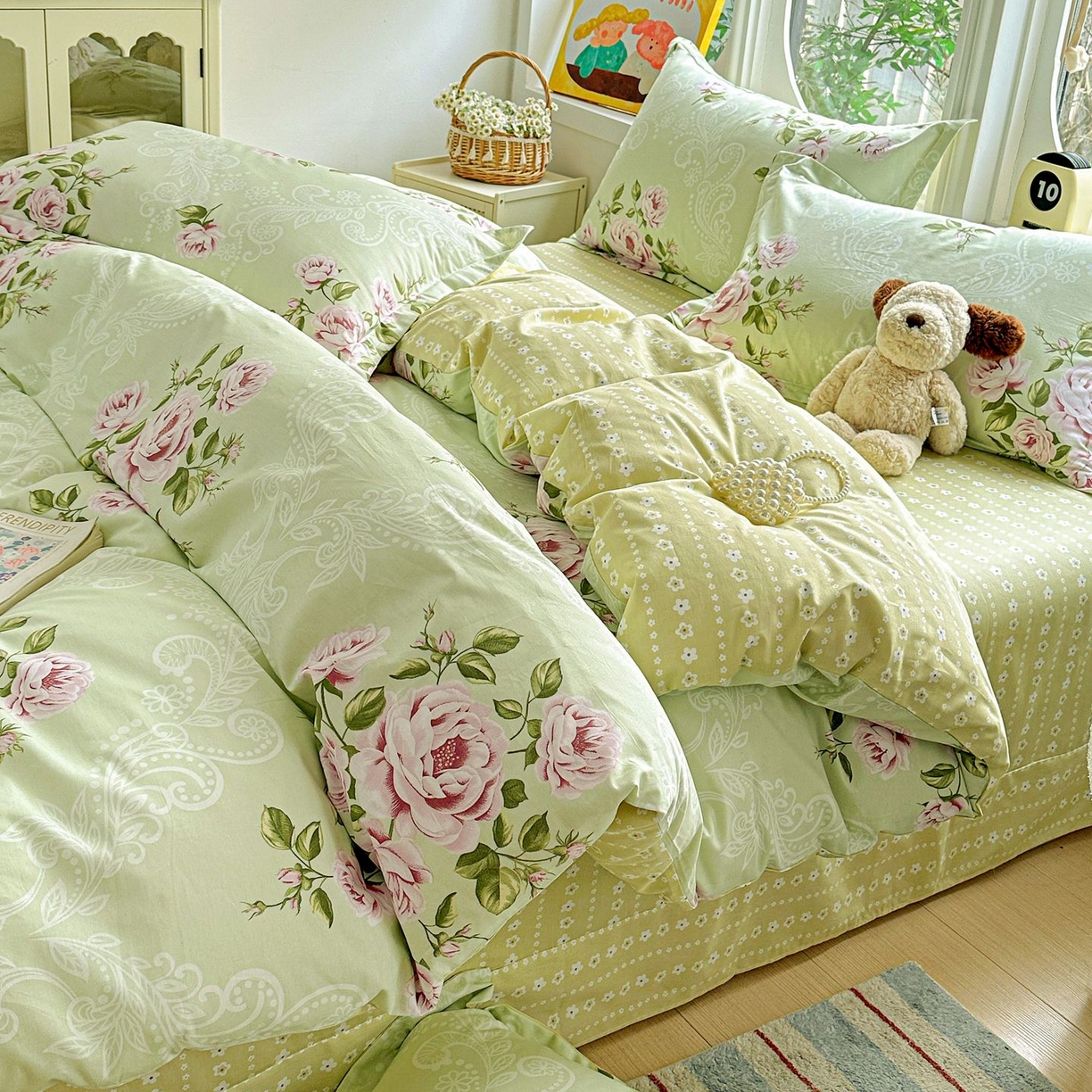 恩泽家纺 2026新款13372ins全棉印花四件套单品系列-四件套 彼岸花开