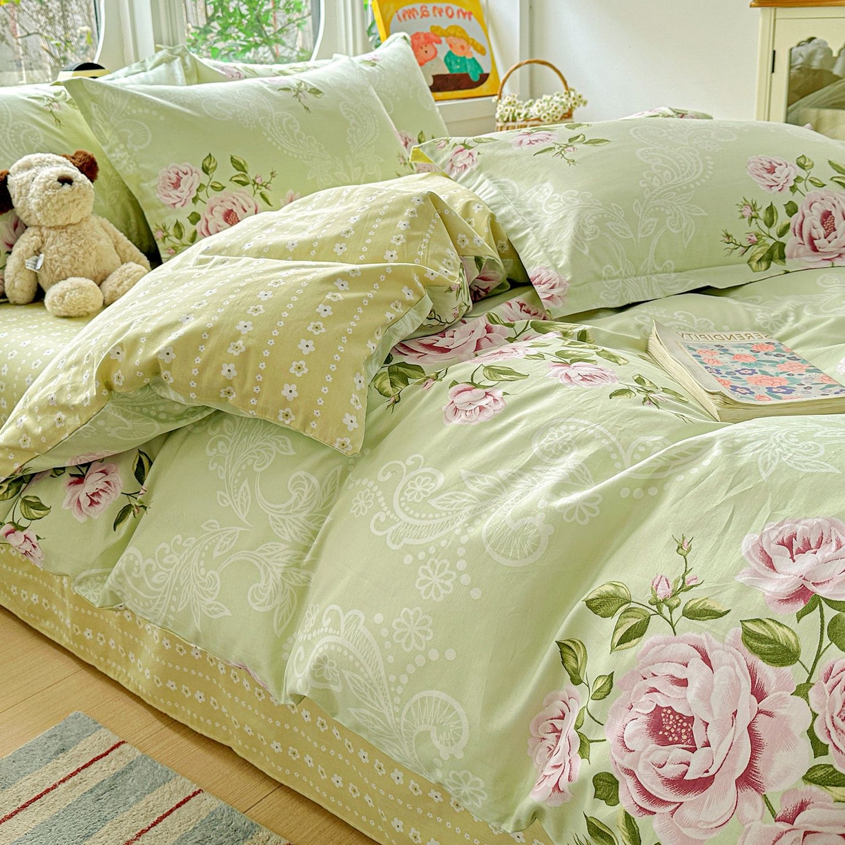 91家纺网 家纺一手货源 找家纺 恩泽家纺 2026新款13372ins全棉印花四件套单品系列-四件套 彼岸花开