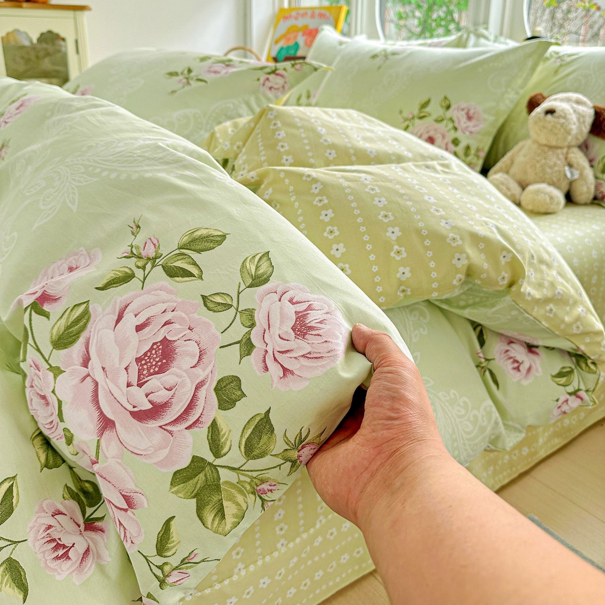 91家纺网 家纺一手货源 找家纺 恩泽家纺 2026新款13372ins全棉印花四件套单品系列-四件套 彼岸花开