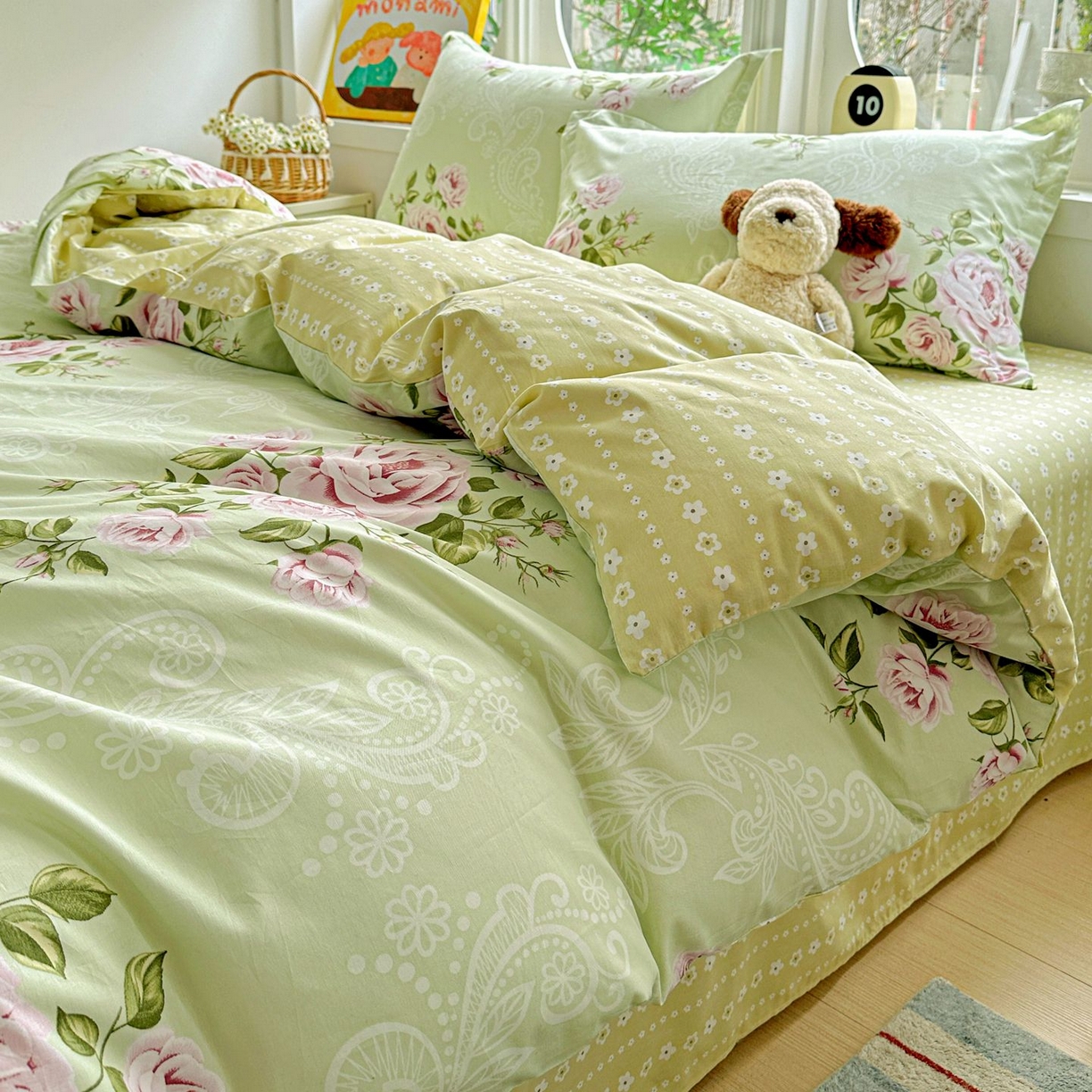 91家纺网 家纺一手货源 找家纺 恩泽家纺 2026新款13372ins全棉印花四件套单品系列-四件套 彼岸花开