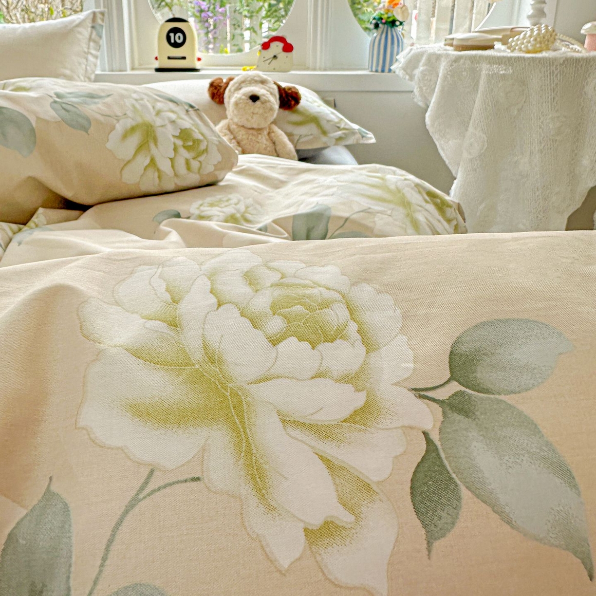 91家纺网 家纺一手货源 找家纺 恩泽家纺 2026新款13372ins全棉印花四件套单品系列-四件套 花开宿语