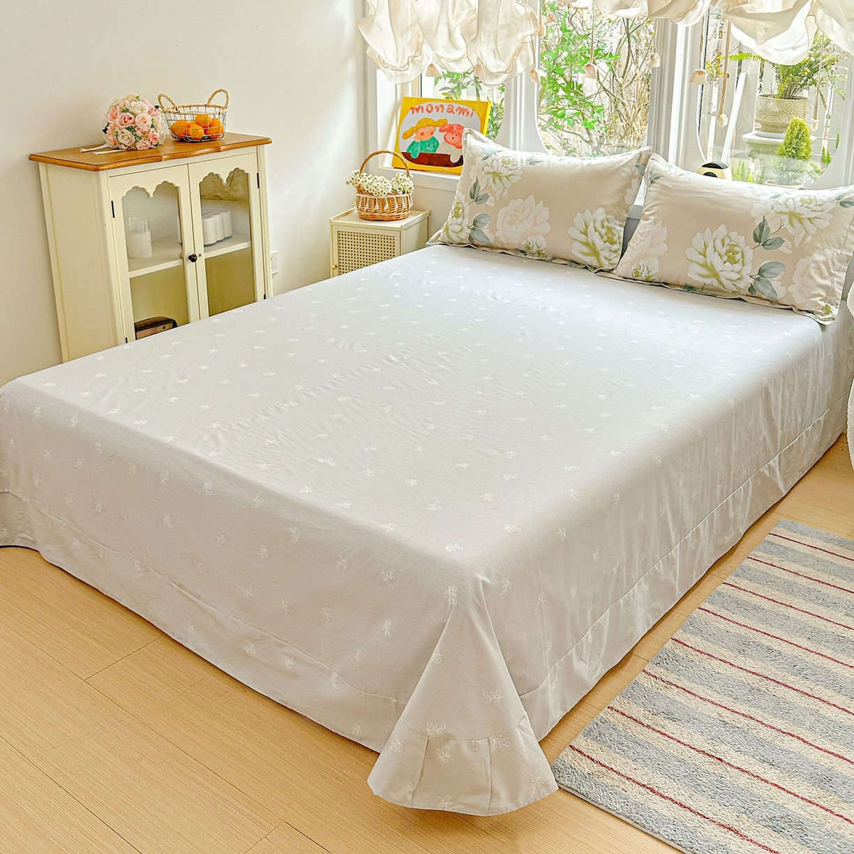 91家纺网 家纺一手货源 找家纺 恩泽家纺 2026新款13372ins全棉印花四件套单品系列-四件套 花开宿语