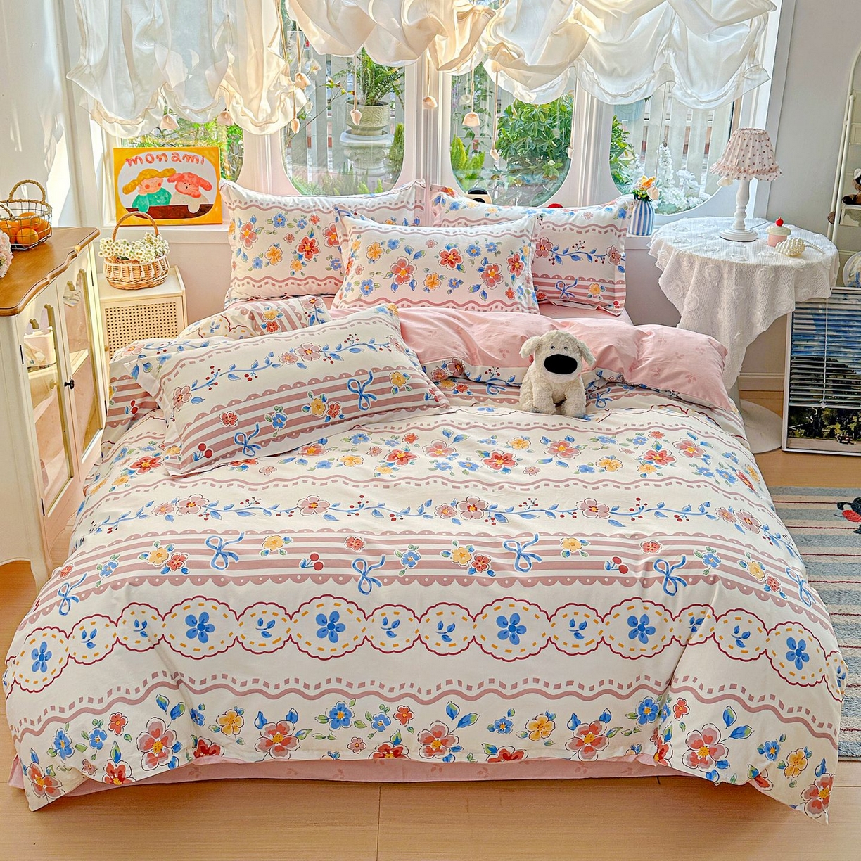 91家纺网 家纺一手货源 找家纺 恩泽家纺 2026新款13372ins全棉印花四件套单品系列-四件套 眷恋