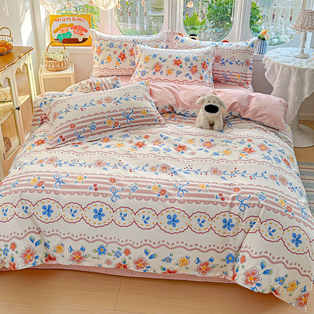 91家纺网 家纺一手货源 找家纺 恩泽家纺 2026新款13372ins全棉印花四件套单品系列-四件套 眷恋