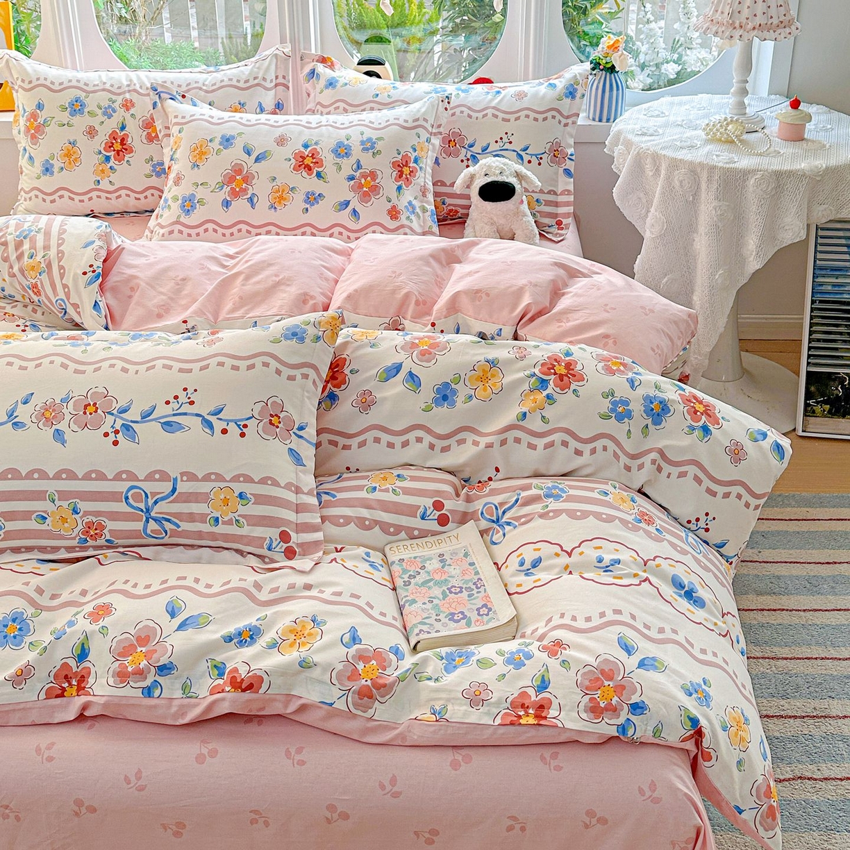 91家纺网 家纺一手货源 找家纺 恩泽家纺 2026新款13372ins全棉印花四件套单品系列-四件套 眷恋