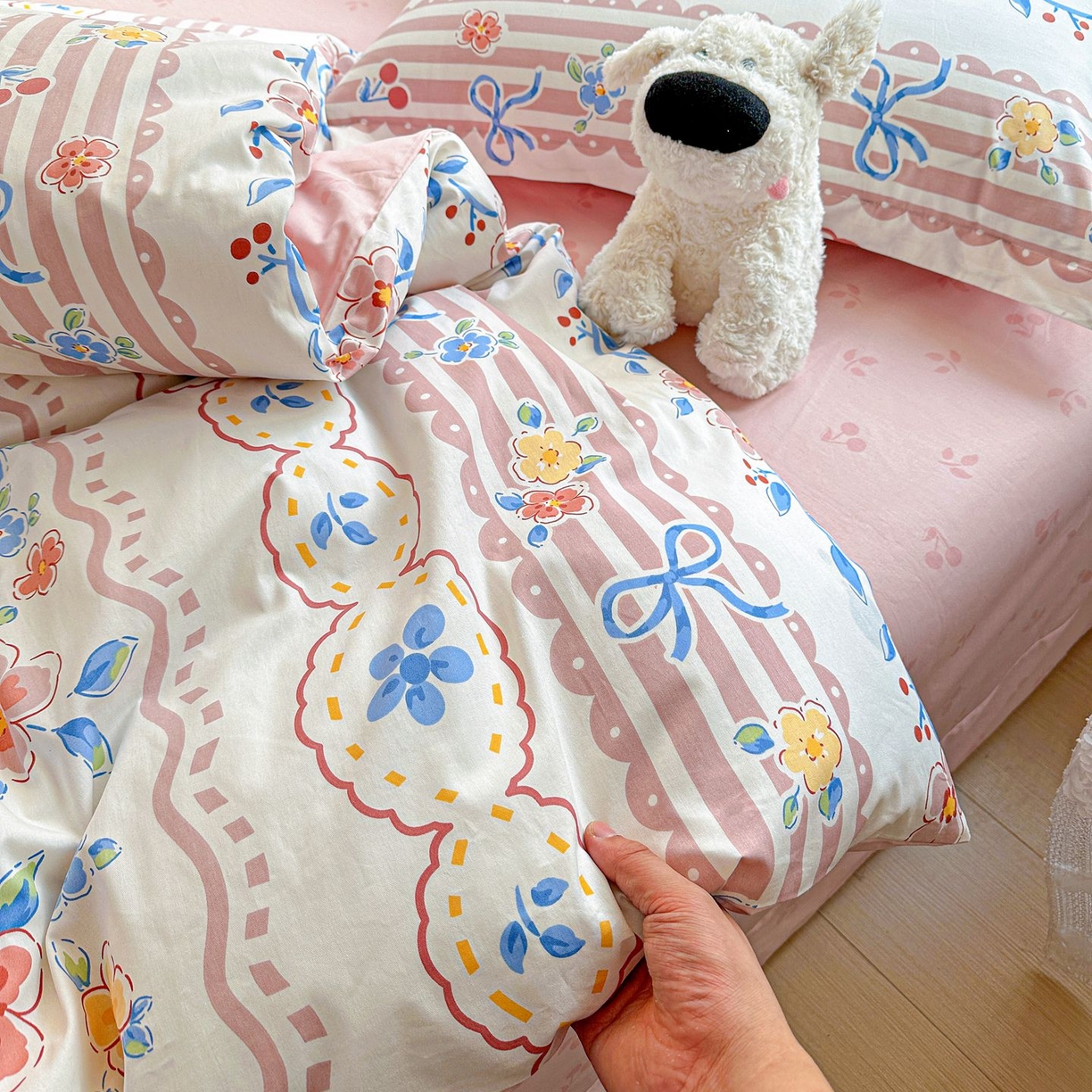 91家纺网 家纺一手货源 找家纺 恩泽家纺 2026新款13372ins全棉印花四件套单品系列-四件套 眷恋