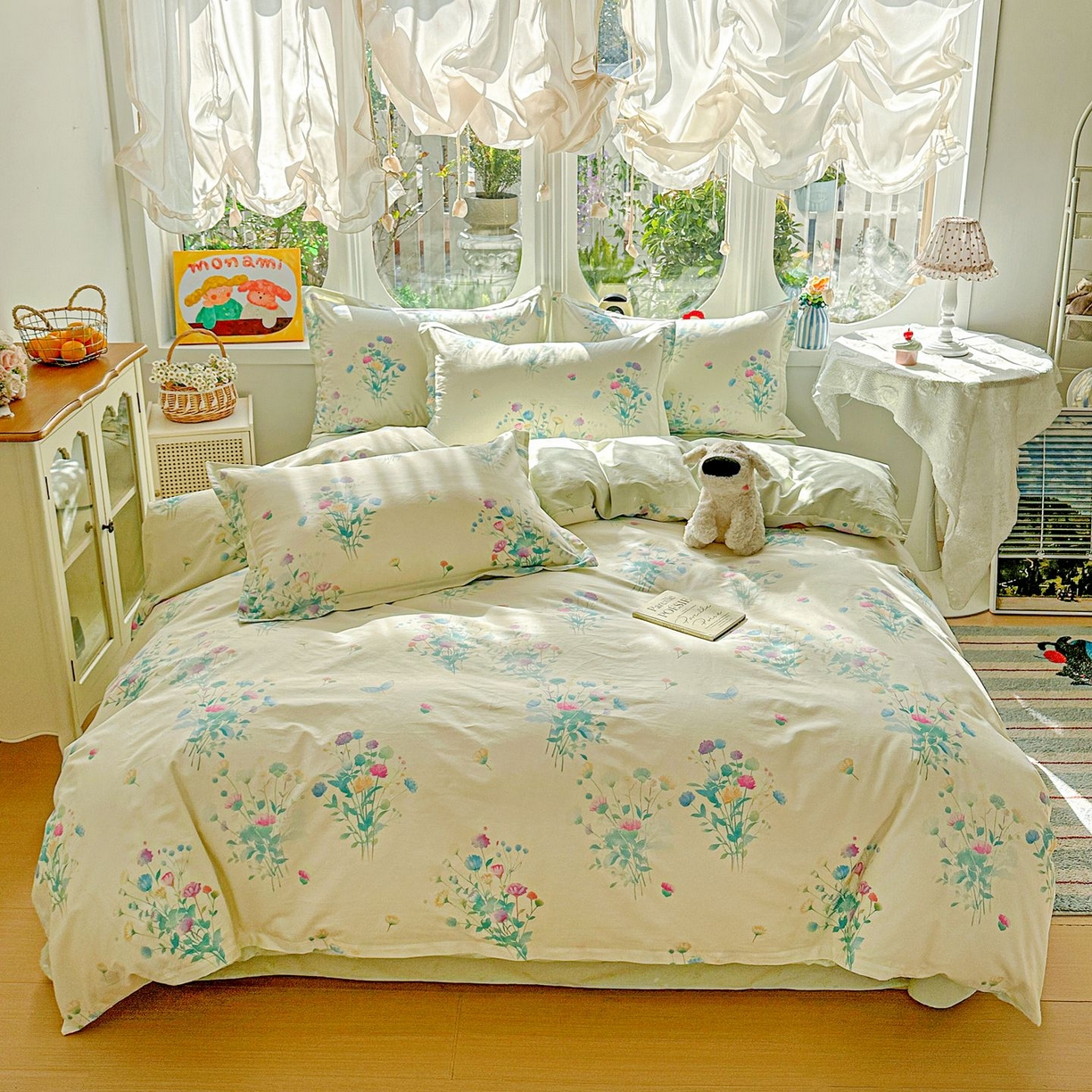 91家纺网 家纺一手货源 找家纺 恩泽家纺 2026新款13372ins全棉印花四件套单品系列-四件套 空谷幽兰