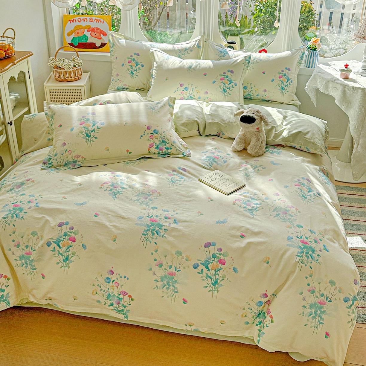 91家纺网 家纺一手货源 找家纺 恩泽家纺 2026新款13372ins全棉印花四件套单品系列-四件套 空谷幽兰