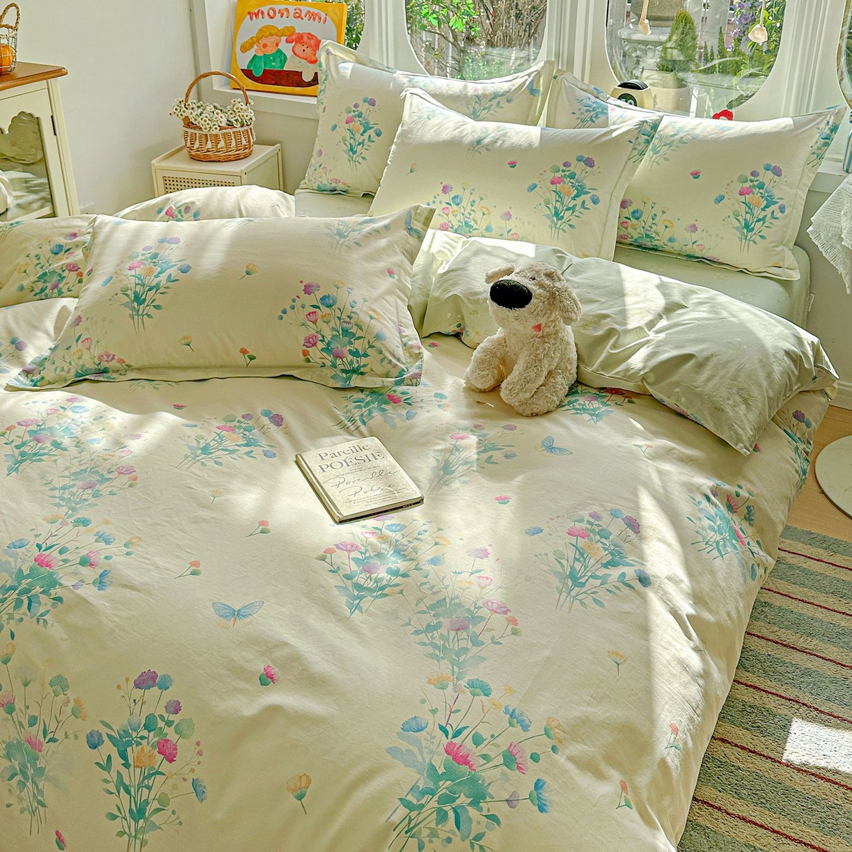 91家纺网 家纺一手货源 找家纺 恩泽家纺 2026新款13372ins全棉印花四件套单品系列-四件套 空谷幽兰