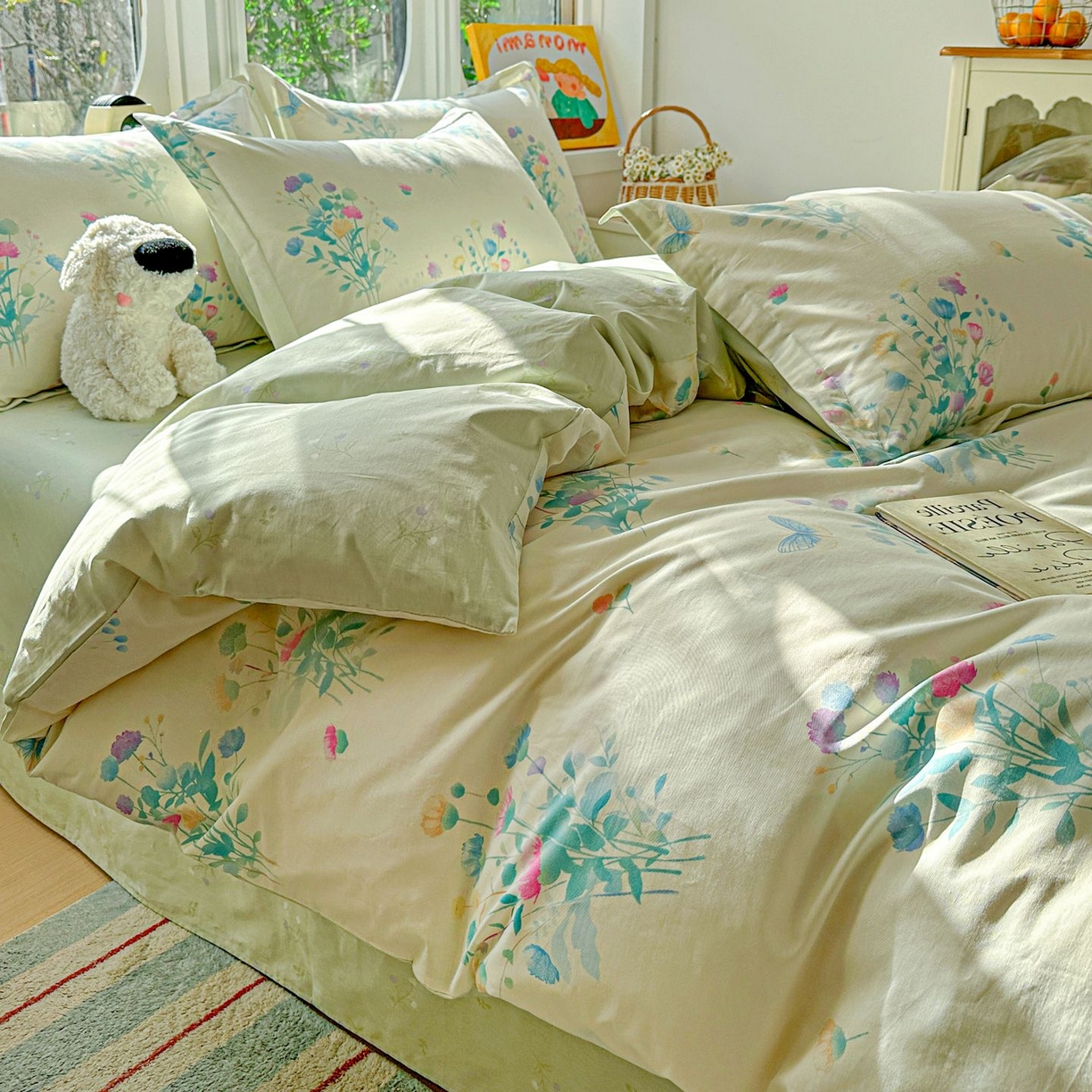 91家纺网 家纺一手货源 找家纺 恩泽家纺 2026新款13372ins全棉印花四件套单品系列-四件套 空谷幽兰