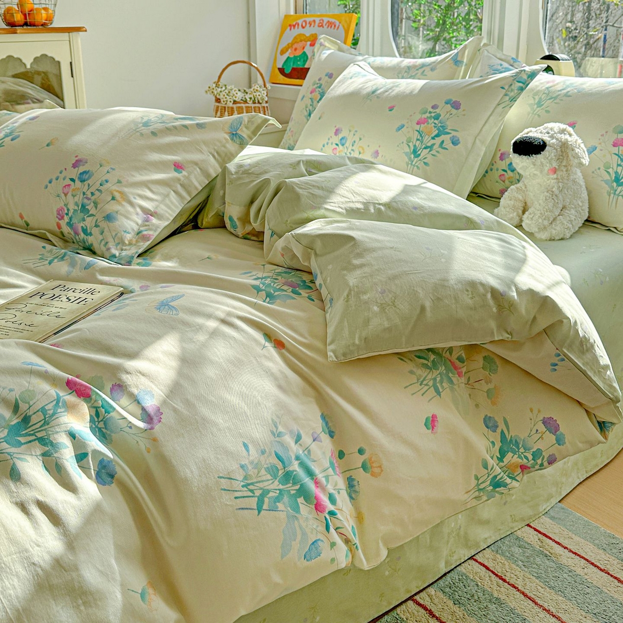 91家纺网 家纺一手货源 找家纺 恩泽家纺 2026新款13372ins全棉印花四件套单品系列-四件套 空谷幽兰