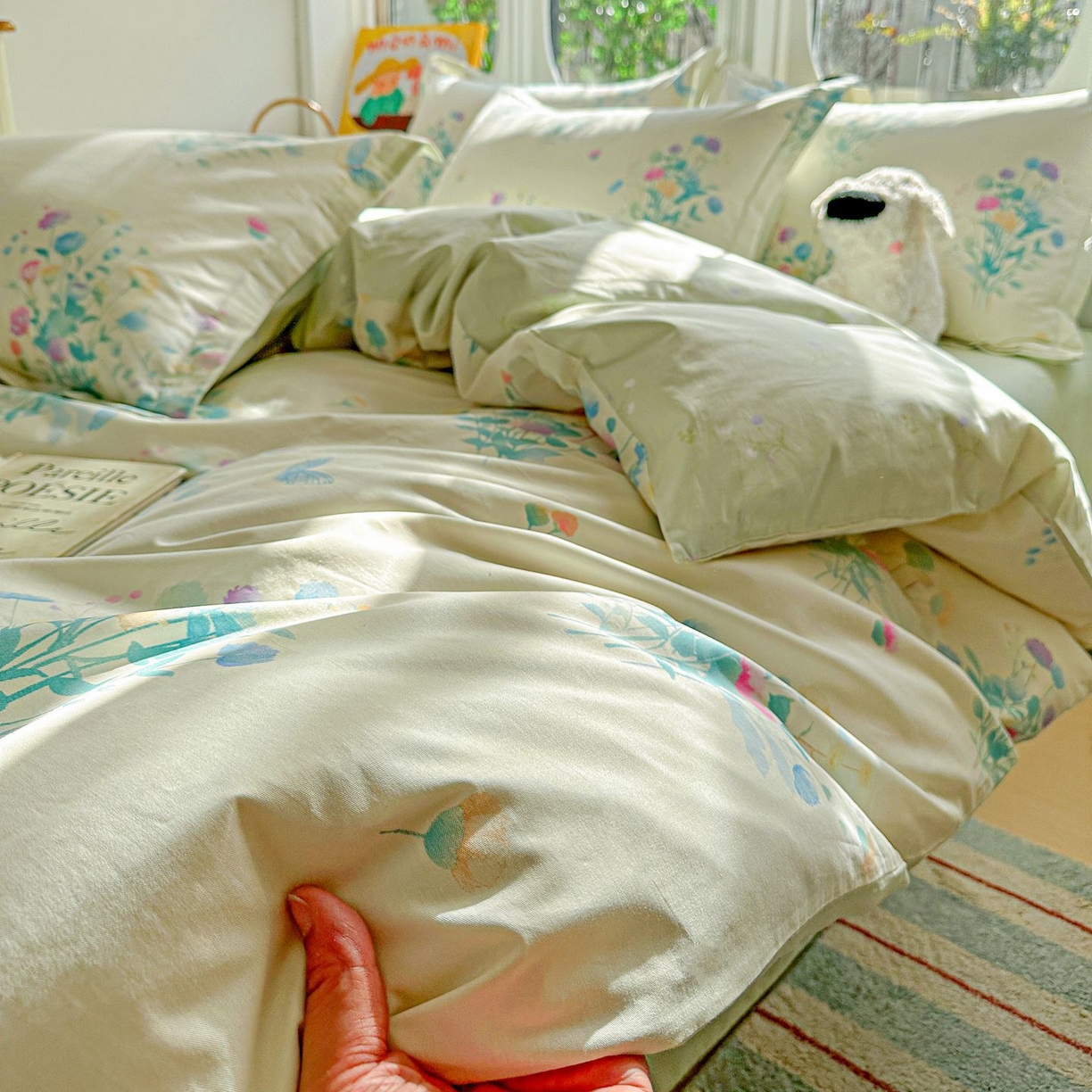 91家纺网 家纺一手货源 找家纺 恩泽家纺 2026新款13372ins全棉印花四件套单品系列-四件套 空谷幽兰