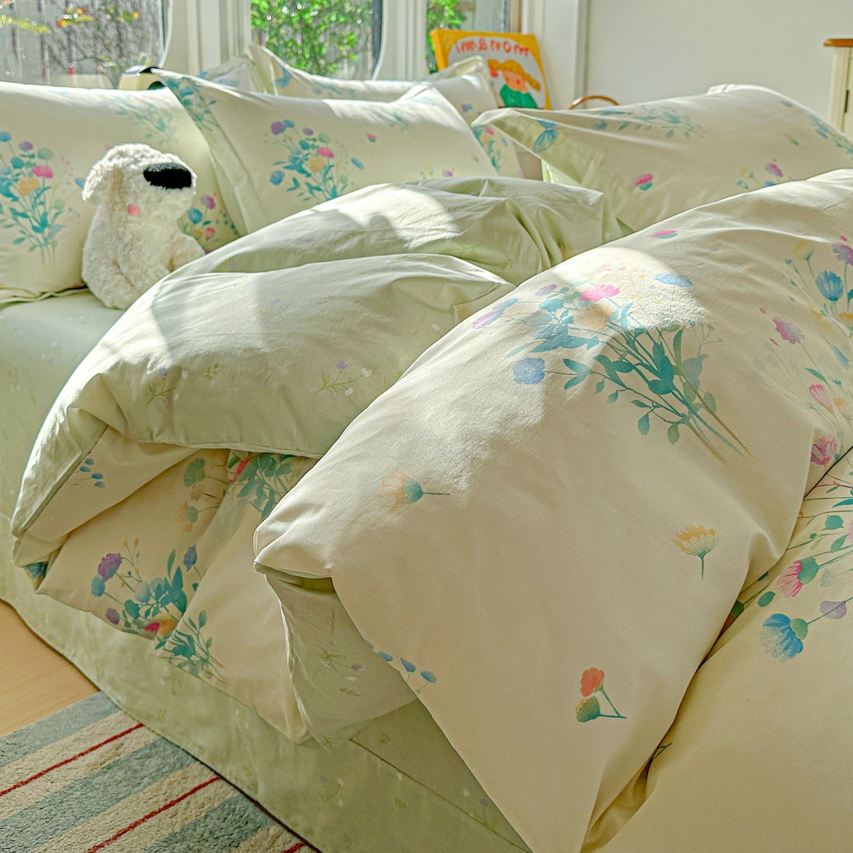 91家纺网 家纺一手货源 找家纺 恩泽家纺 2026新款13372ins全棉印花四件套单品系列-四件套 空谷幽兰