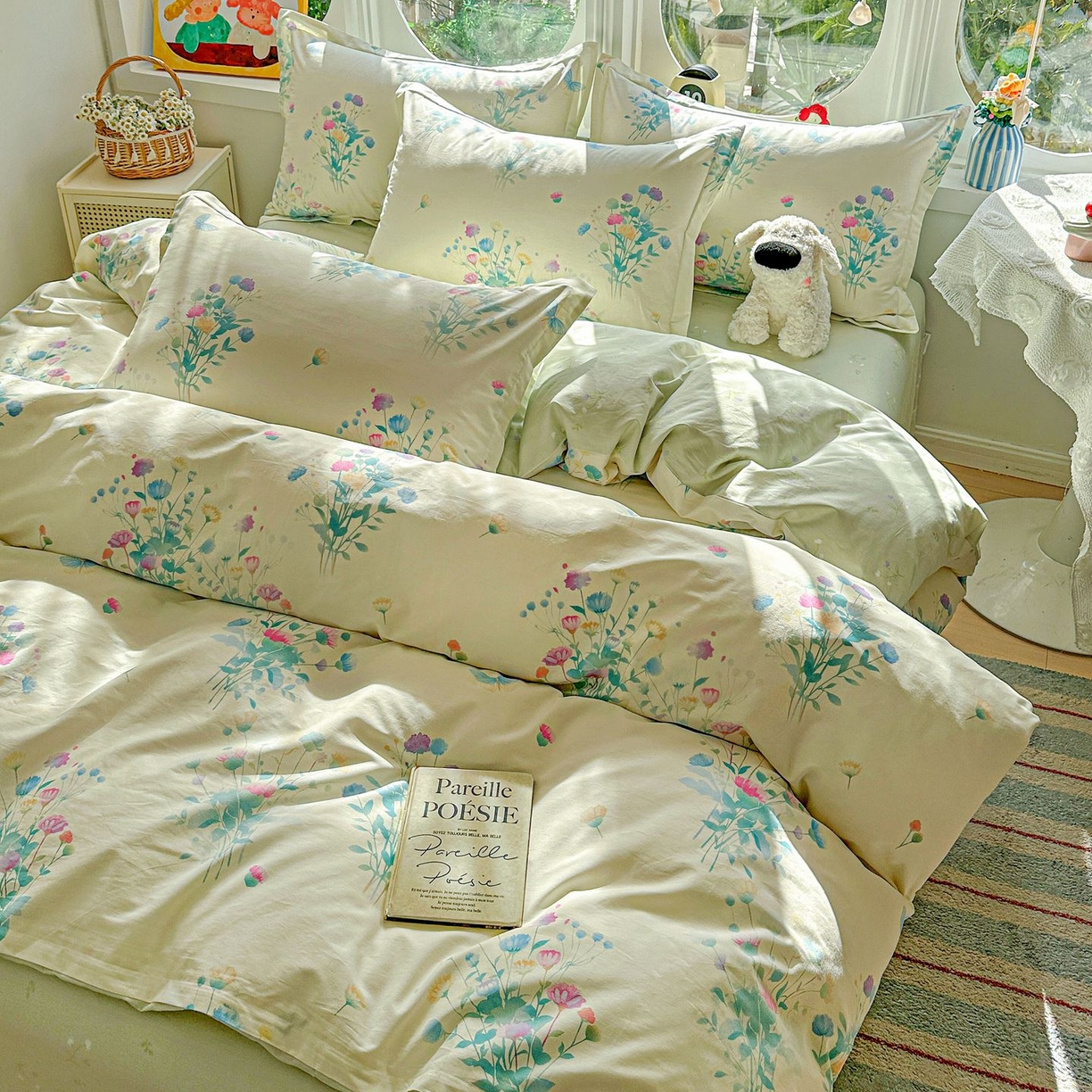 91家纺网 家纺一手货源 找家纺 恩泽家纺 2026新款13372ins全棉印花四件套单品系列-四件套 空谷幽兰