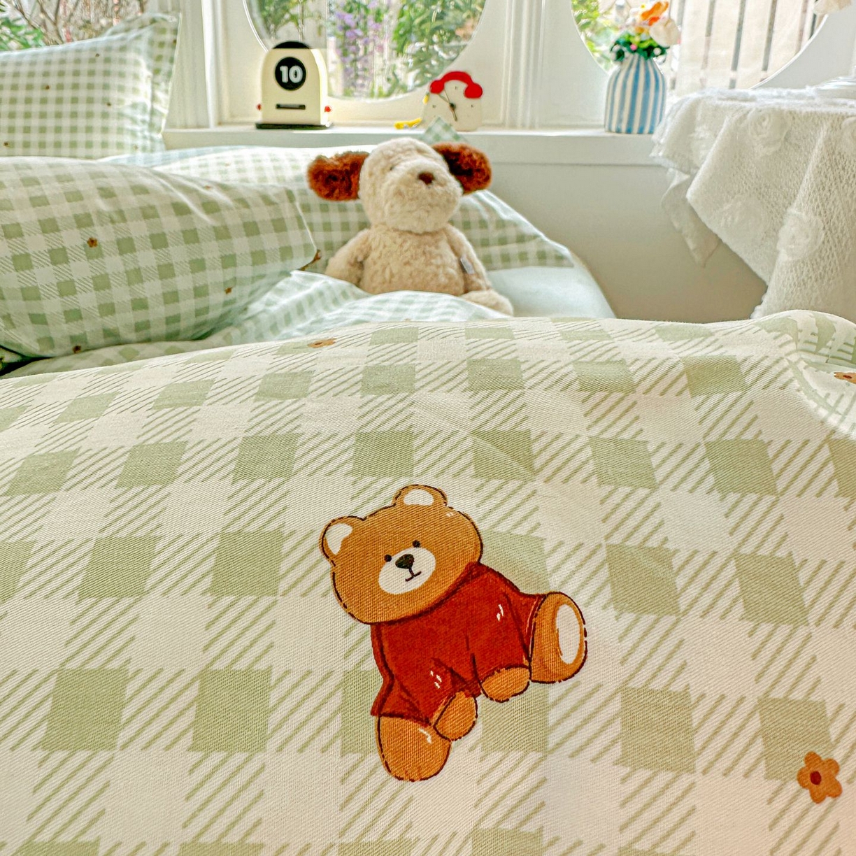 91家纺网 家纺一手货源 找家纺 恩泽家纺 2026新款13372ins全棉印花四件套单品系列-四件套 酷仔熊