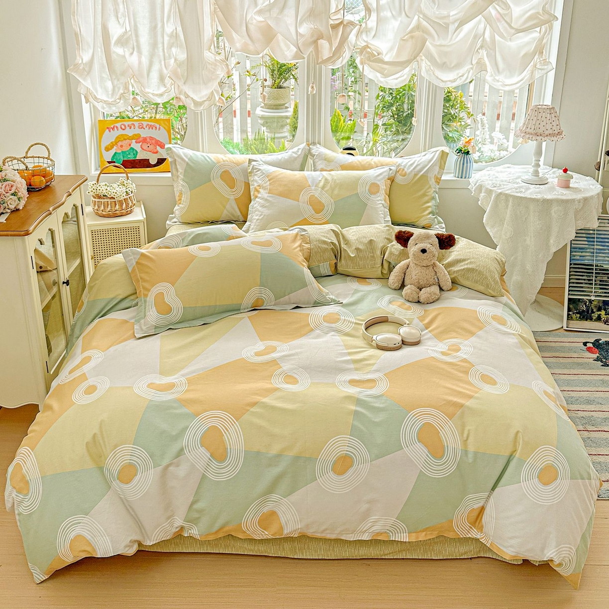 91家纺网 家纺一手货源 找家纺 恩泽家纺 2026新款13372ins全棉印花四件套单品系列-四件套 乐享生活