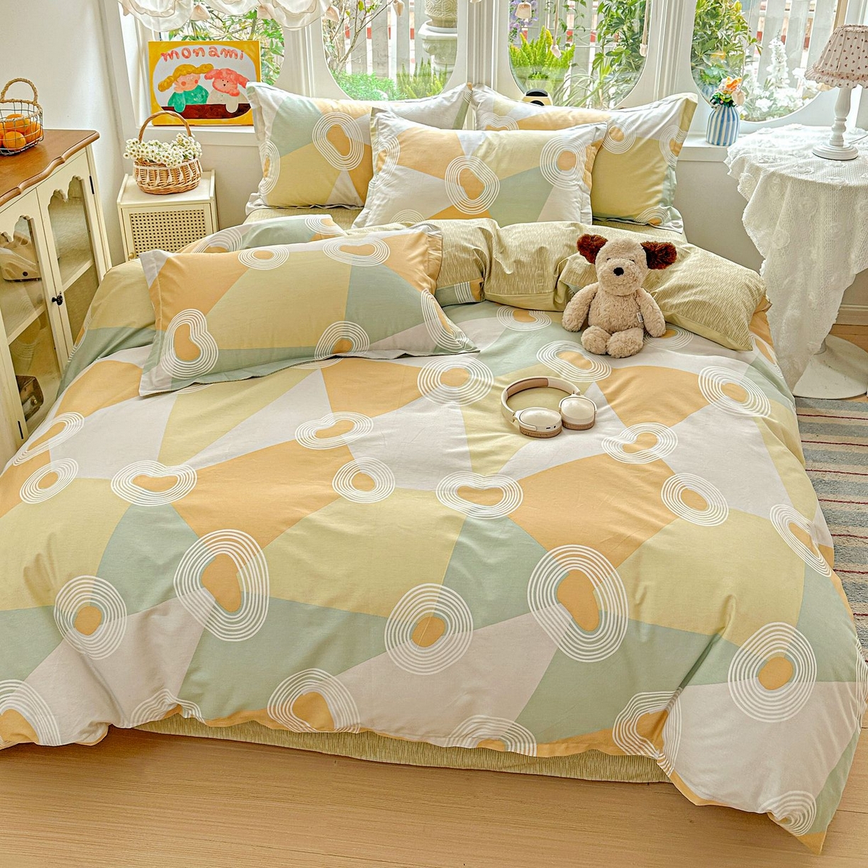 91家纺网 家纺一手货源 找家纺 恩泽家纺 2026新款13372ins全棉印花四件套单品系列-四件套 乐享生活