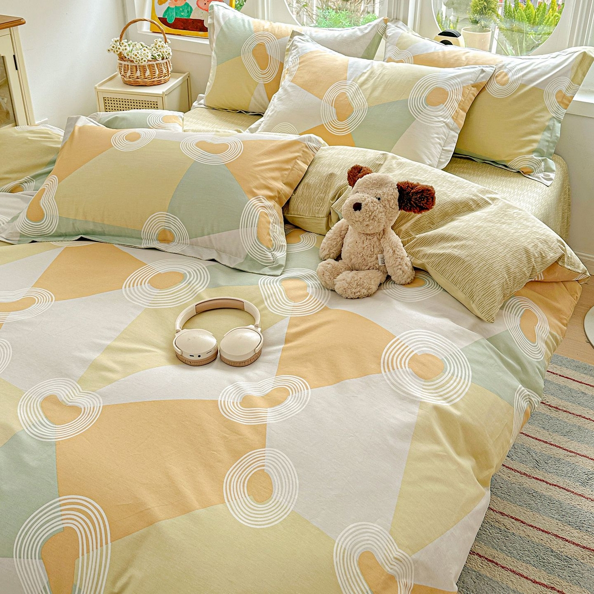 91家纺网 家纺一手货源 找家纺 恩泽家纺 2026新款13372ins全棉印花四件套单品系列-四件套 乐享生活