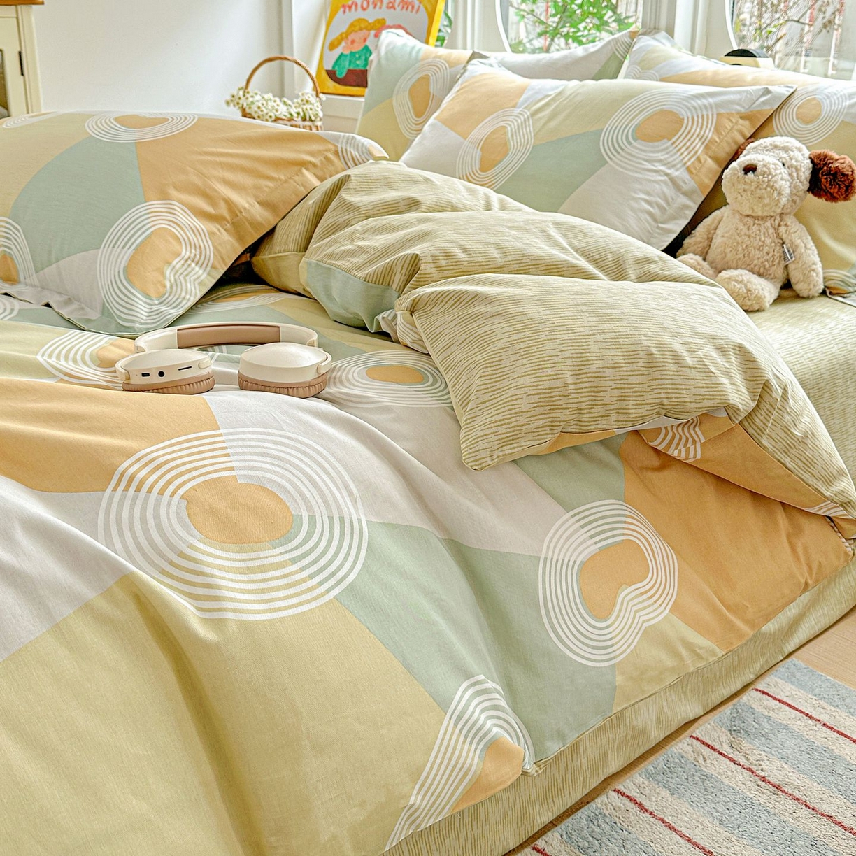 91家纺网 家纺一手货源 找家纺 恩泽家纺 2026新款13372ins全棉印花四件套单品系列-四件套 乐享生活