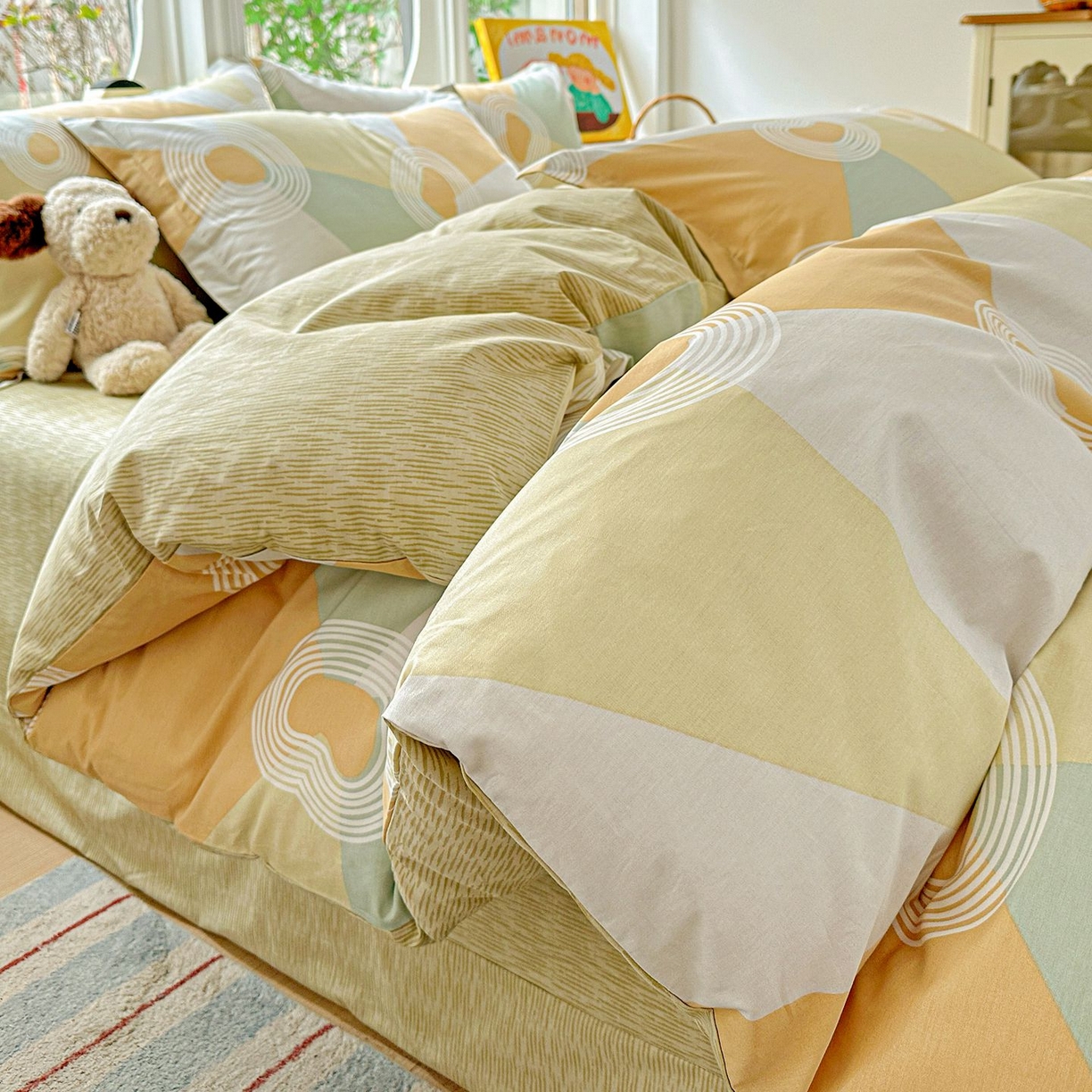 91家纺网 家纺一手货源 找家纺 恩泽家纺 2026新款13372ins全棉印花四件套单品系列-四件套 乐享生活