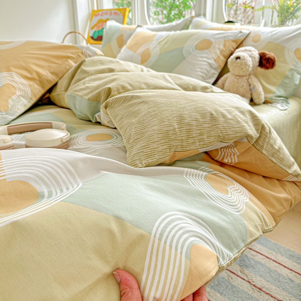 91家纺网 家纺一手货源 找家纺 恩泽家纺 2026新款13372ins全棉印花四件套单品系列-四件套 乐享生活