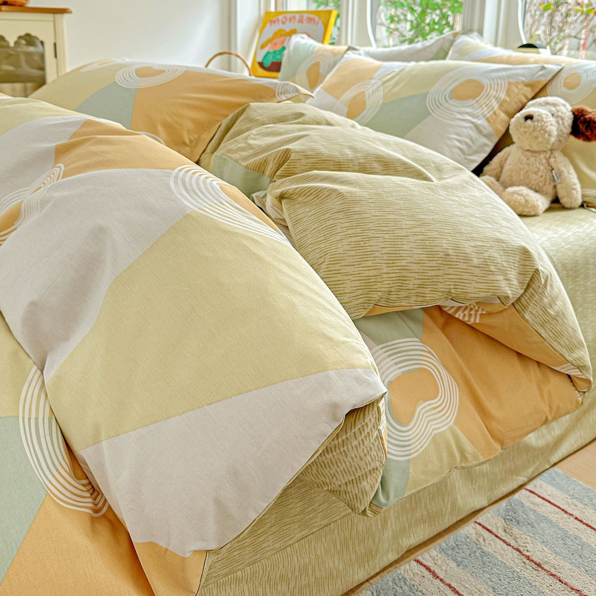 91家纺网 家纺一手货源 找家纺 恩泽家纺 2026新款13372ins全棉印花四件套单品系列-四件套 乐享生活