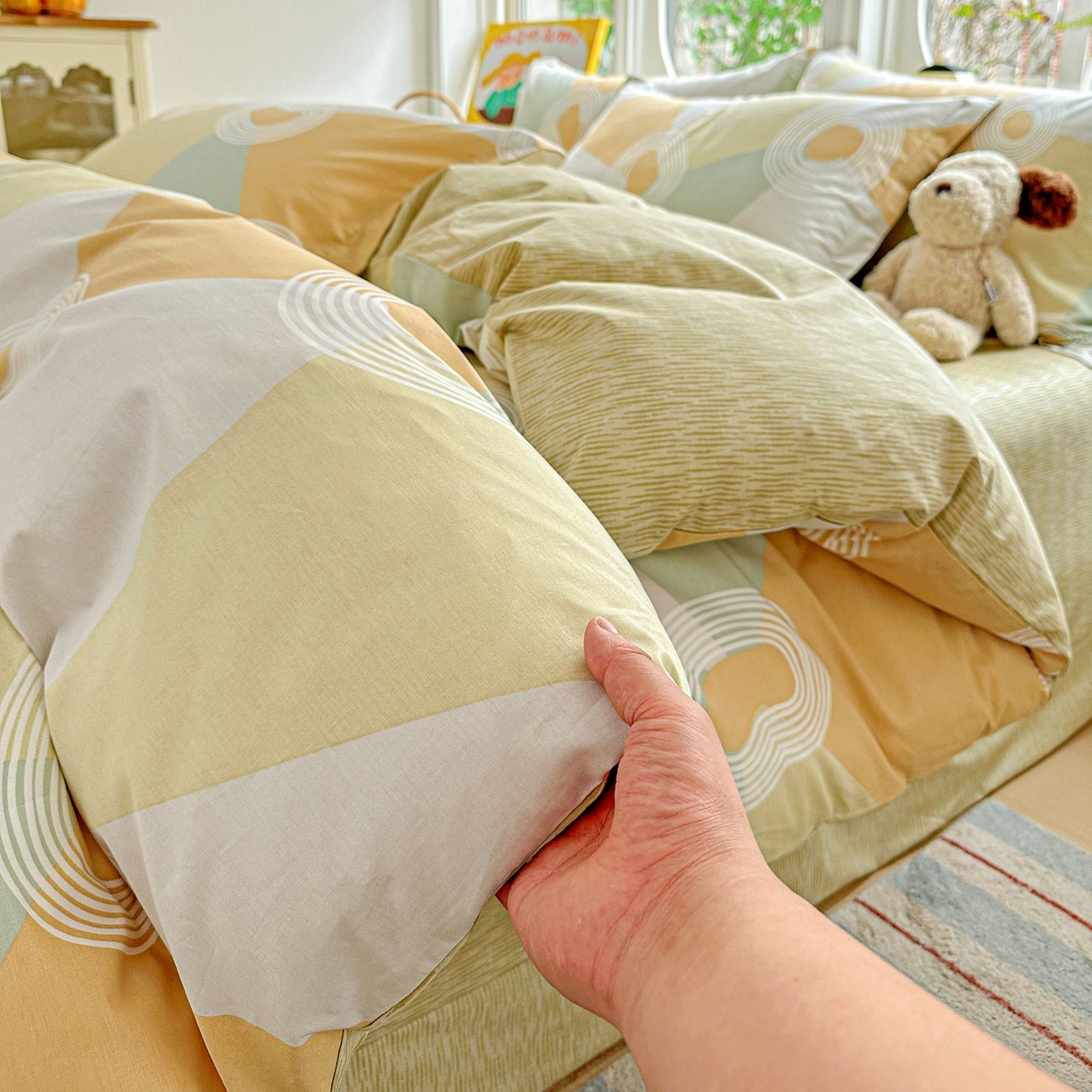 91家纺网 家纺一手货源 找家纺 恩泽家纺 2026新款13372ins全棉印花四件套单品系列-四件套 乐享生活