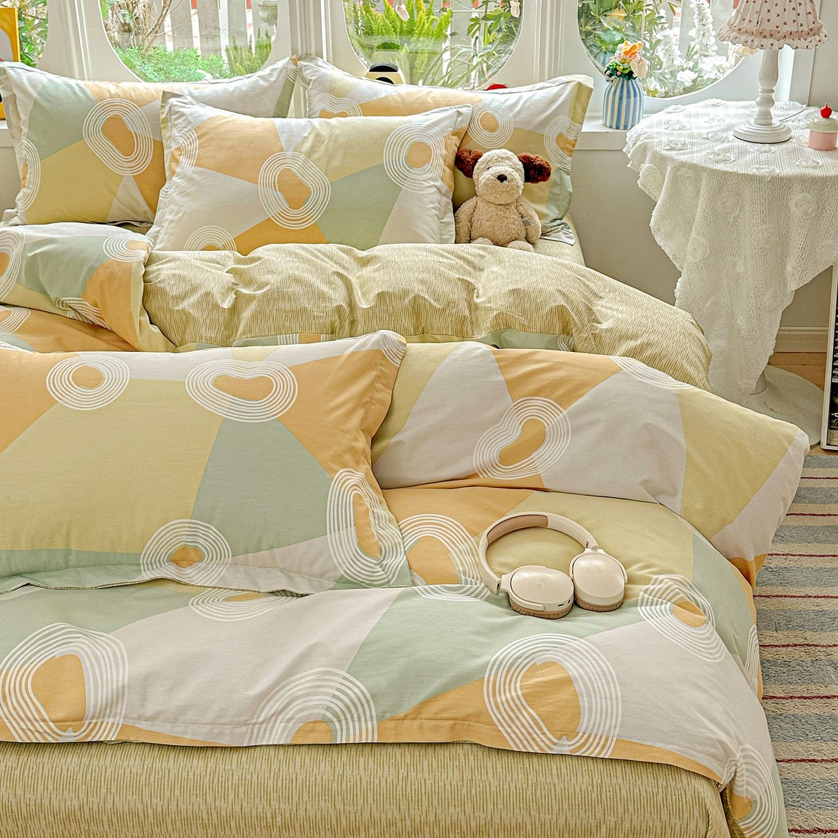 91家纺网 家纺一手货源 找家纺 恩泽家纺 2026新款13372ins全棉印花四件套单品系列-四件套 乐享生活