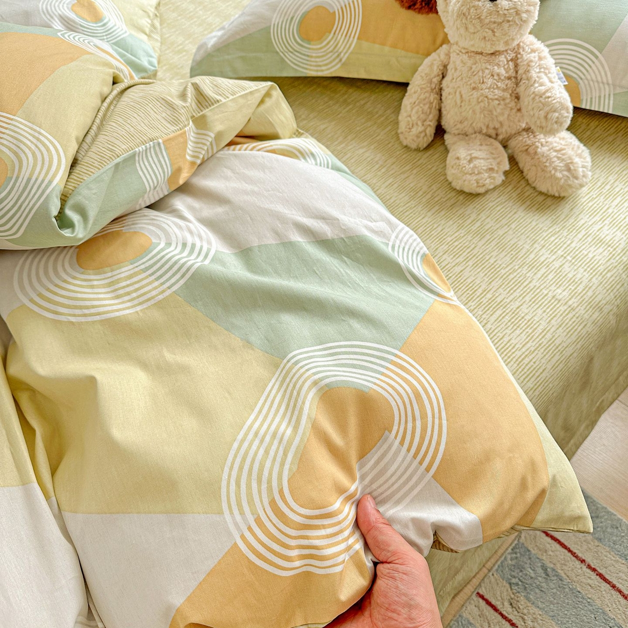 91家纺网 家纺一手货源 找家纺 恩泽家纺 2026新款13372ins全棉印花四件套单品系列-四件套 乐享生活