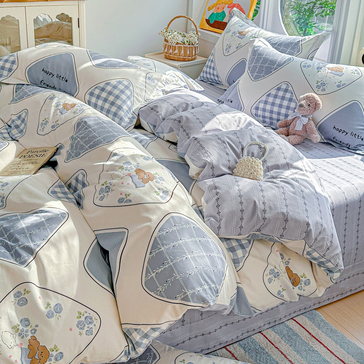 恩泽家纺 2026新款13372ins全棉印花四件套单品系列-四件套 乐园