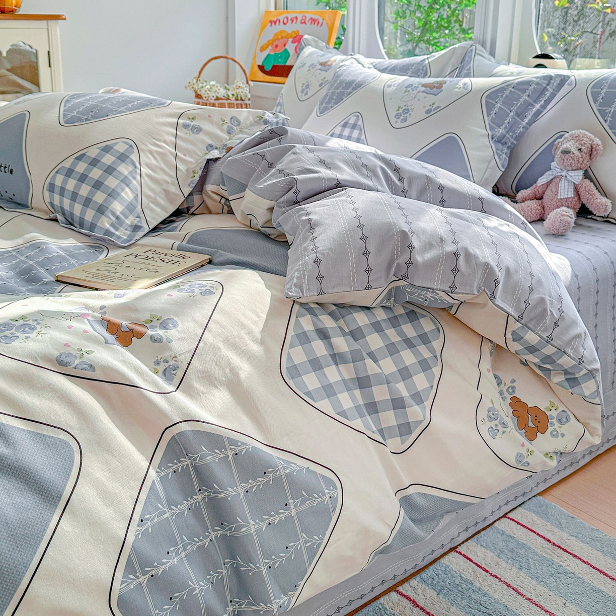 91家纺网 家纺一手货源 找家纺 恩泽家纺 2026新款13372ins全棉印花四件套单品系列-四件套 乐园