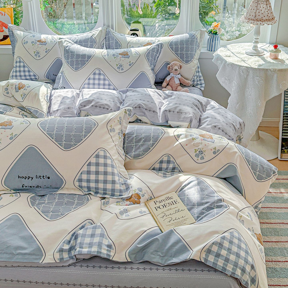 91家纺网 家纺一手货源 找家纺 恩泽家纺 2026新款13372ins全棉印花四件套单品系列-四件套 乐园