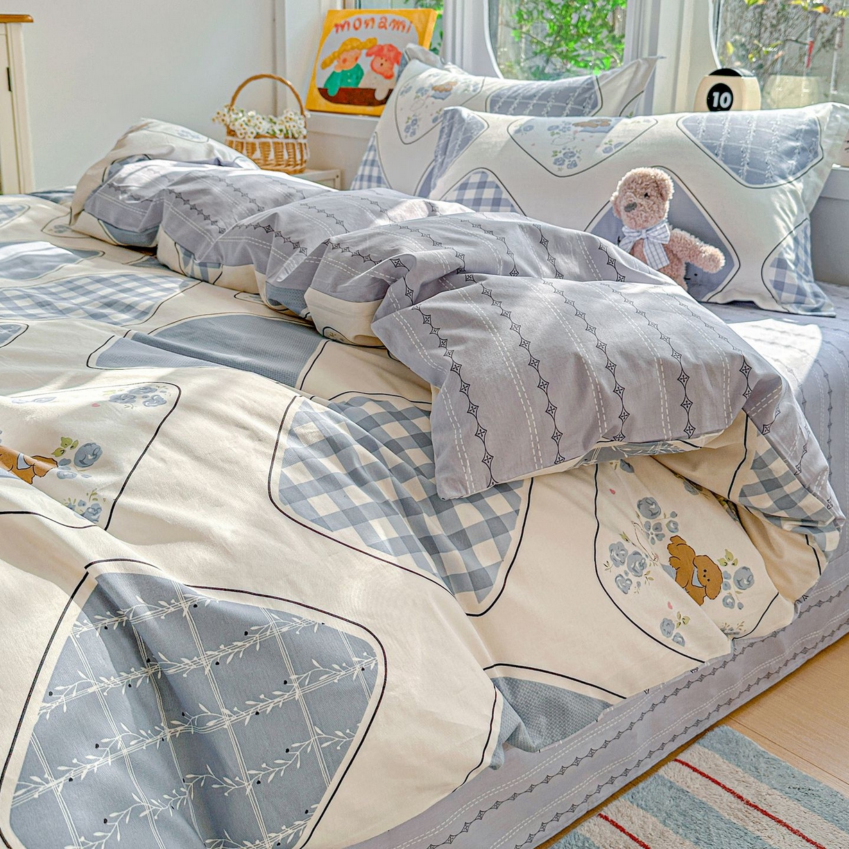 91家纺网 家纺一手货源 找家纺 恩泽家纺 2026新款13372ins全棉印花四件套单品系列-四件套 乐园