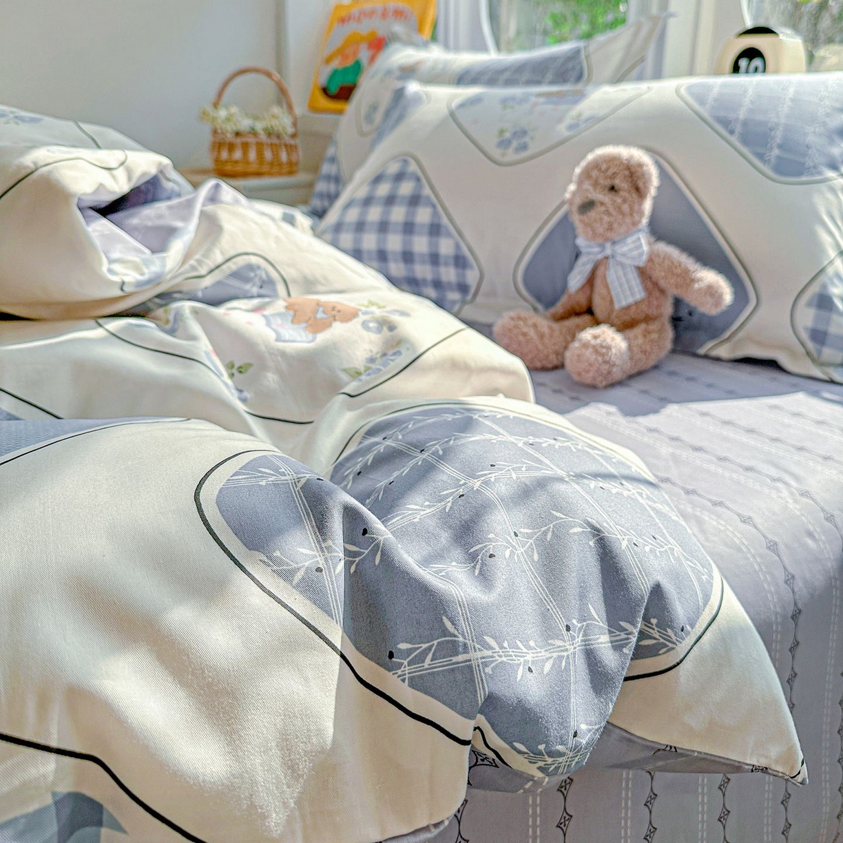 91家纺网 家纺一手货源 找家纺 恩泽家纺 2026新款13372ins全棉印花四件套单品系列-四件套 乐园