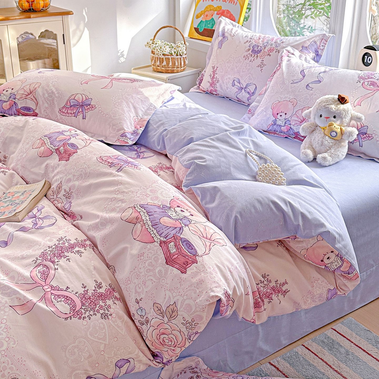 恩泽家纺 2026新款13372ins全棉印花四件套单品系列-四件套 满香庭