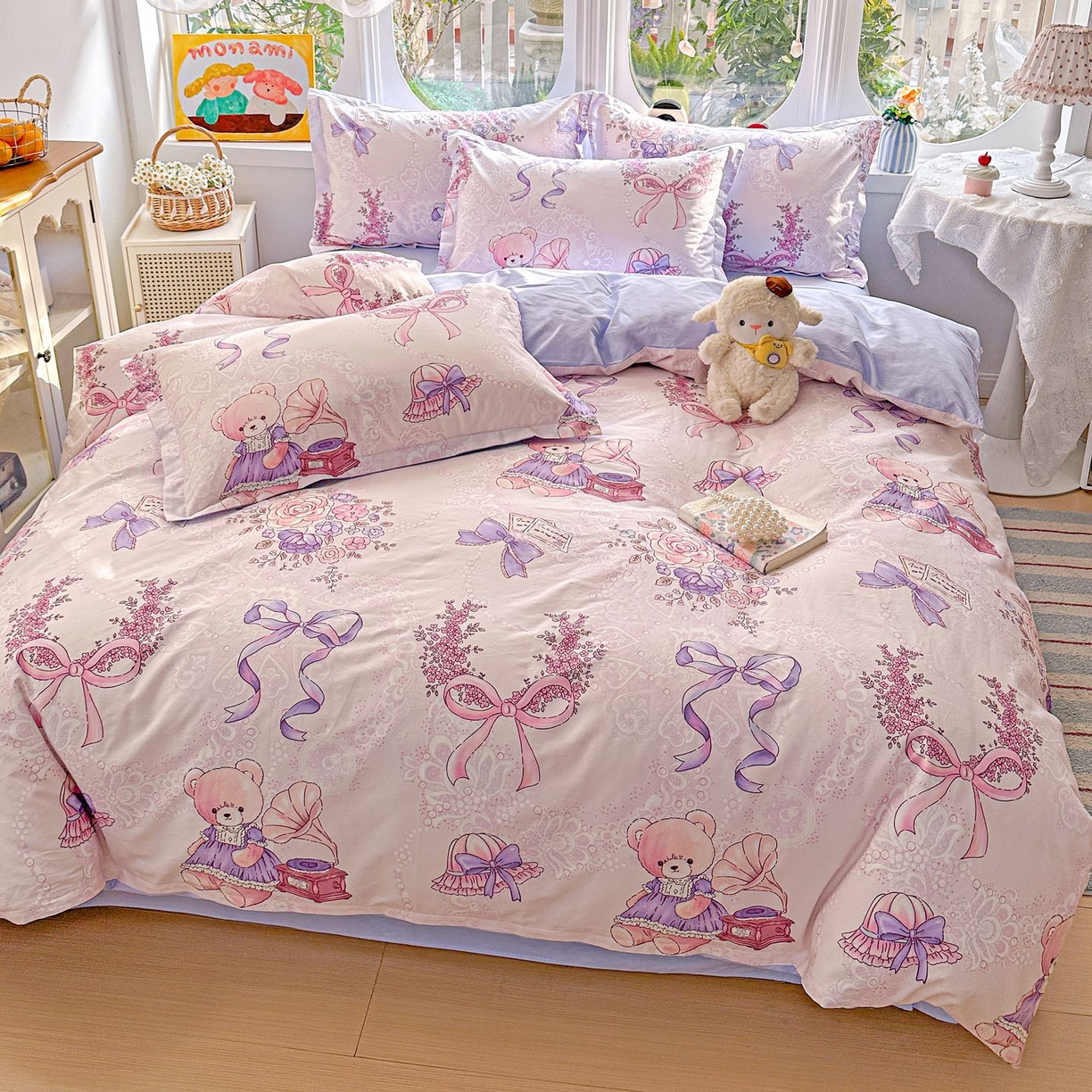 91家纺网 家纺一手货源 找家纺 恩泽家纺 2026新款13372ins全棉印花四件套单品系列-四件套 满香庭