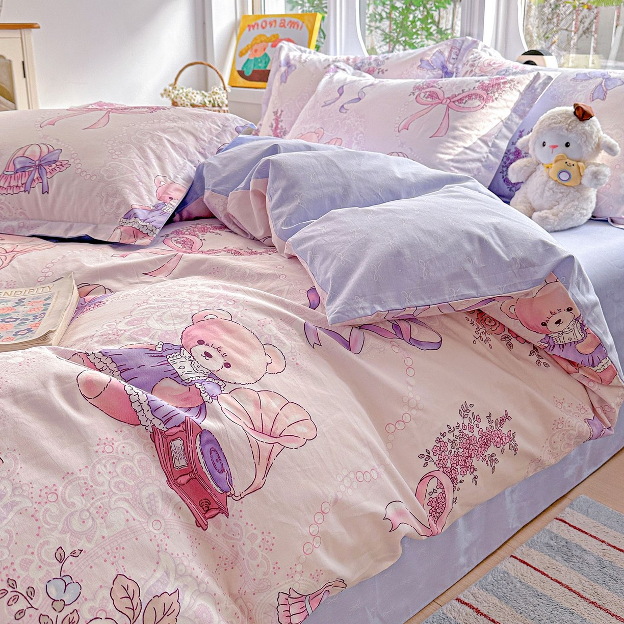 91家纺网 家纺一手货源 找家纺 恩泽家纺 2026新款13372ins全棉印花四件套单品系列-四件套 满香庭