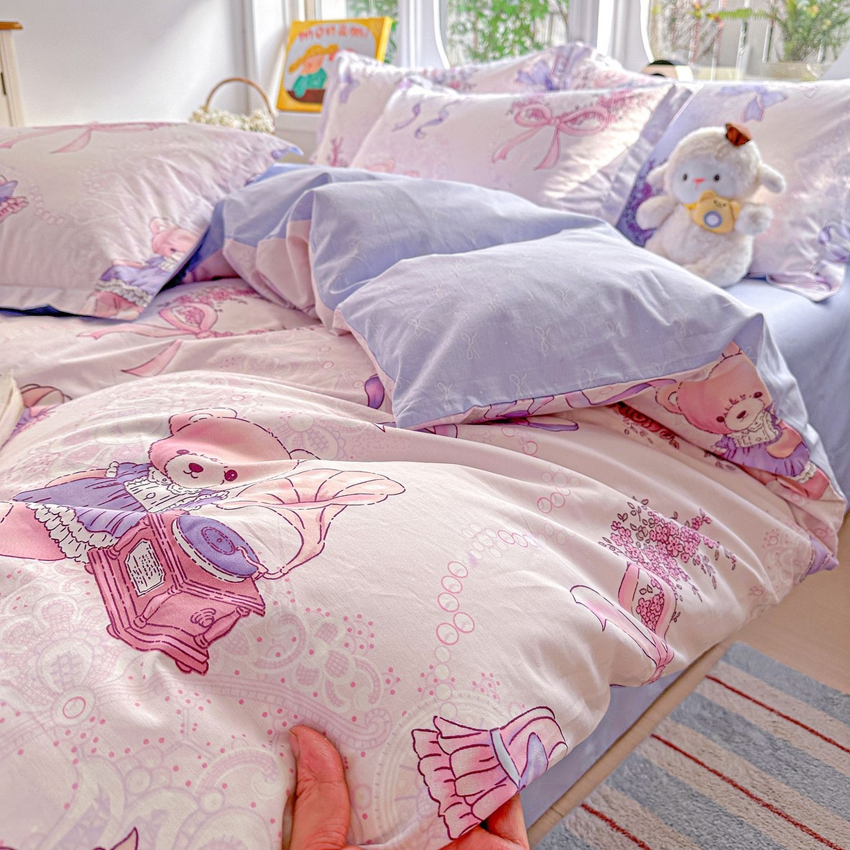 91家纺网 家纺一手货源 找家纺 恩泽家纺 2026新款13372ins全棉印花四件套单品系列-四件套 满香庭