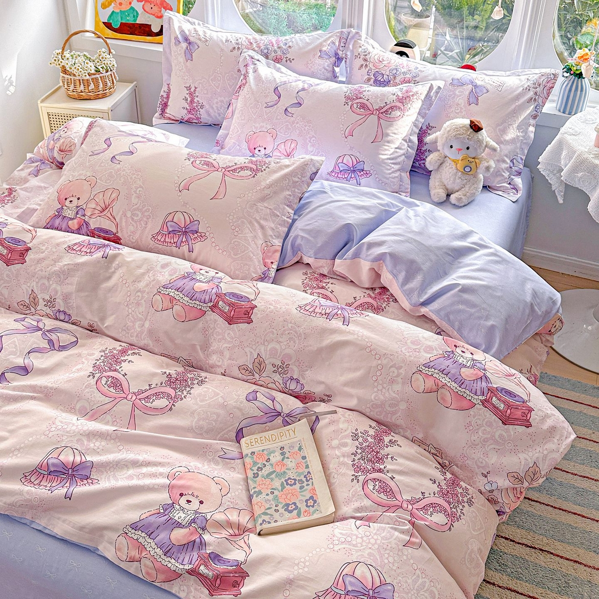 91家纺网 家纺一手货源 找家纺 恩泽家纺 2026新款13372ins全棉印花四件套单品系列-四件套 满香庭